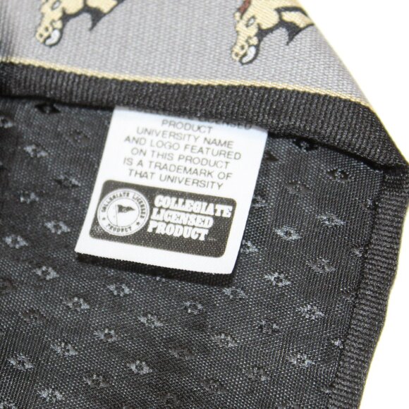 London 400 Western Michigan University Black/silver striped bronco mascot tie - Picture 4 of 8